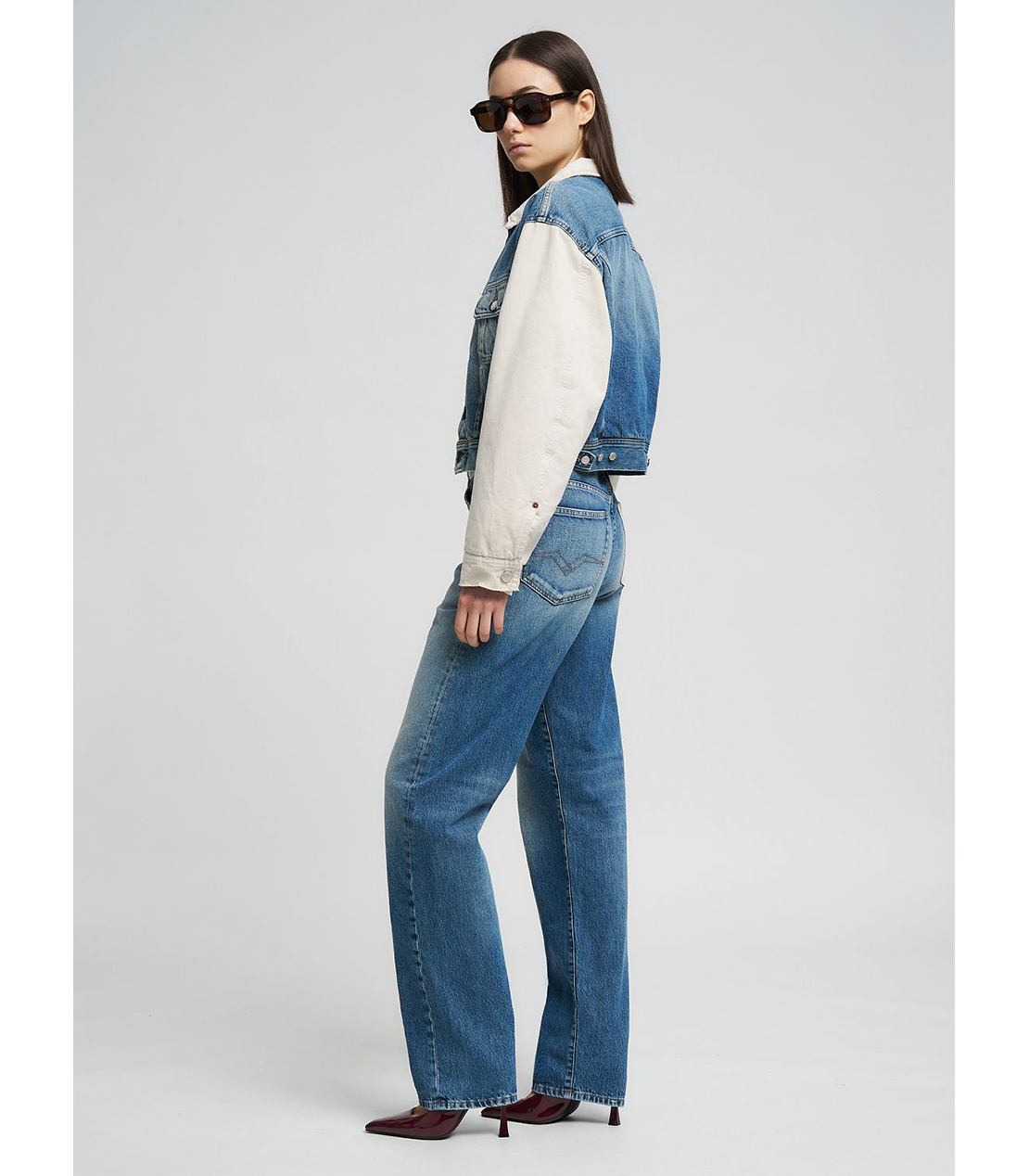 W9Z1 ギャバジン＆デニムジャケット 詳細画像 ブルー 4